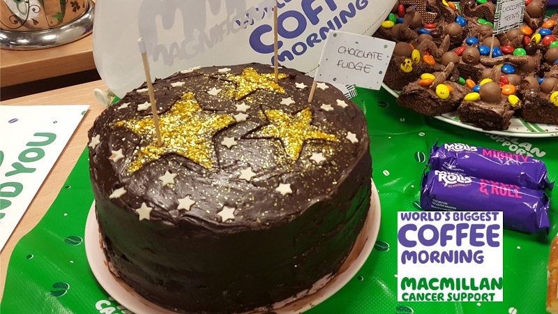 Macmillan Coffee Morning Fudge Cake